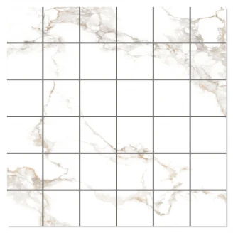Marmor Mosaik Klinker <strong>Luar</strong>  Vit Polerad 30x30 (5x5) cm